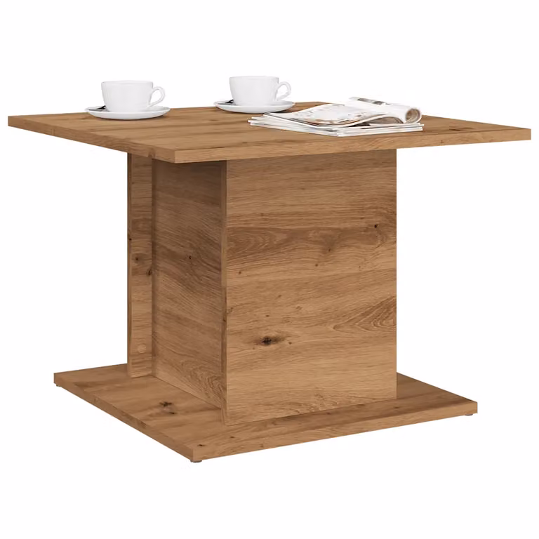 vidaXL Tavolino da salotto moderno in MDF laminato color rovere, L/P/H: 55,5 x 55,5 x 40 cm