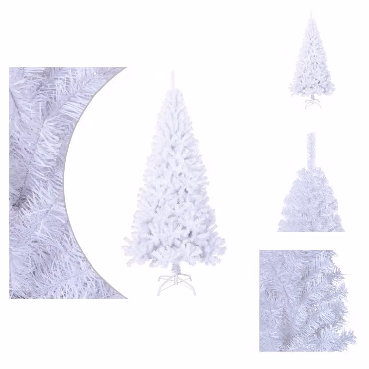 vidaXL Albero di Natale artificiale con rami spessi bianchi 210 cm PVC - Alberi di Natale
