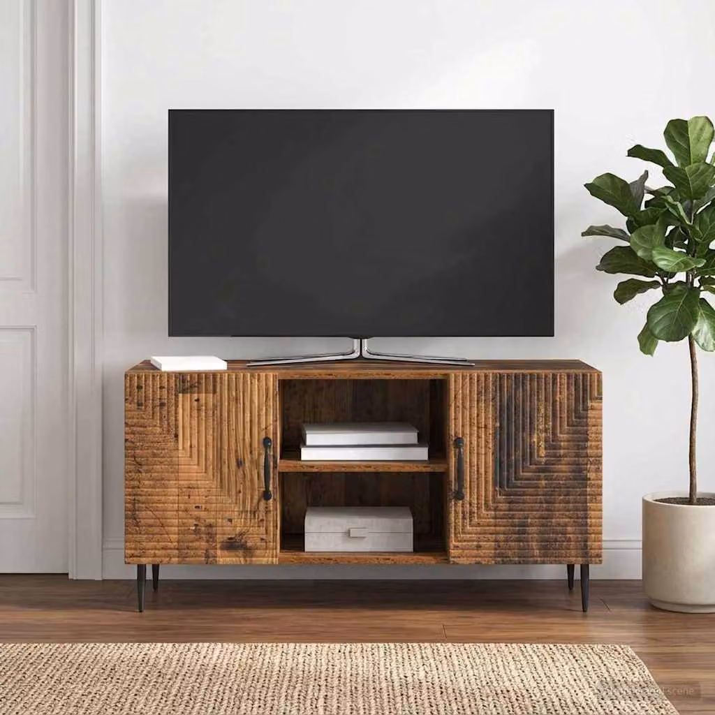 Mobile TV vidaXL in stile vintage color marrone con finitura opaca, L 102 x P 34,5 x H 50 cm