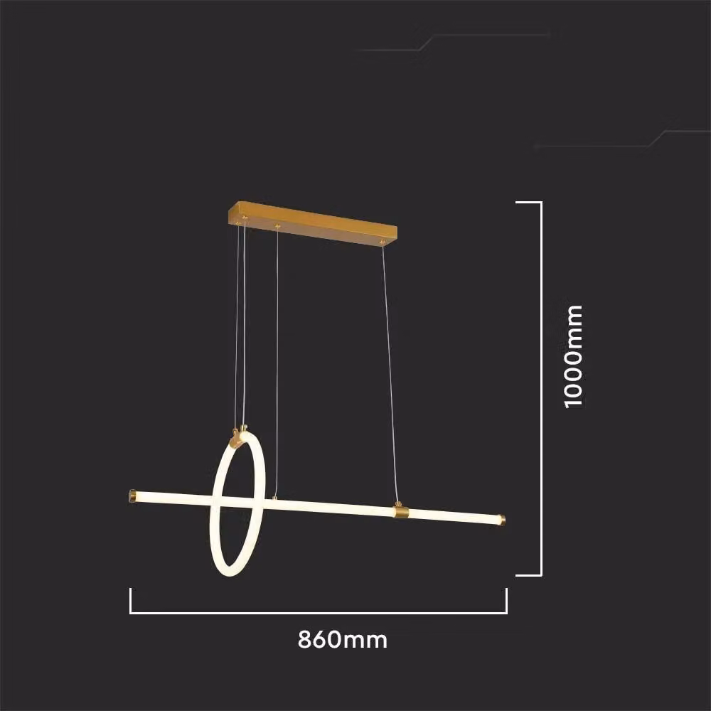 Lampada a sospensione LED V-TAC oro/ottone con luce bianco caldo 3000K 16W design moderno ad anello – 2