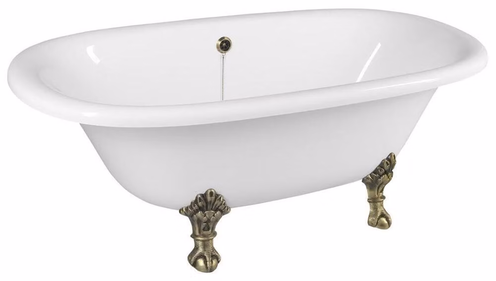 REGATA Vasca da bagno freestanding 175x85x61cm, piedini in bronzo,