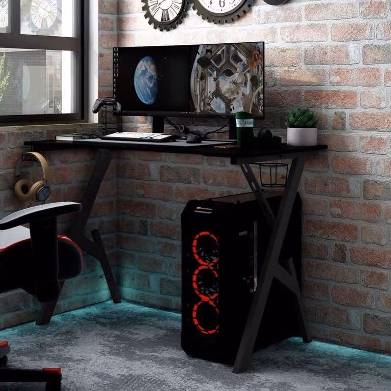 Maison Exclusive - Scrivania da Gaming con Gambe a Y Nera 90x60x75 cm