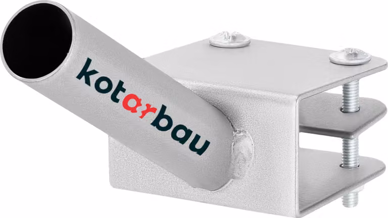 KOTARBAU® Portabandiera 1-fold per un'asta di bandiera Montaggio su balaustra 170 mm Verniciato a polvere grigio Portabandiera Bandiera a bandiera Verniciato a polvere