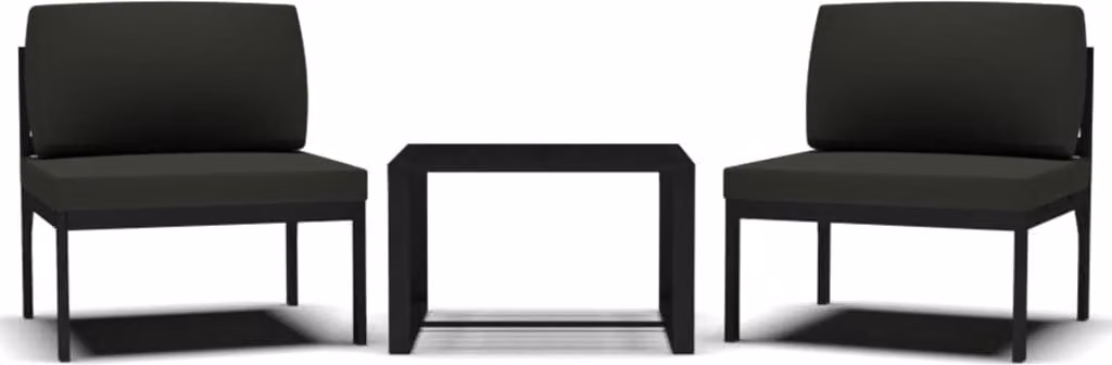 Set Divani da Giardino 3 pz con Cuscini in Alluminio Antracite