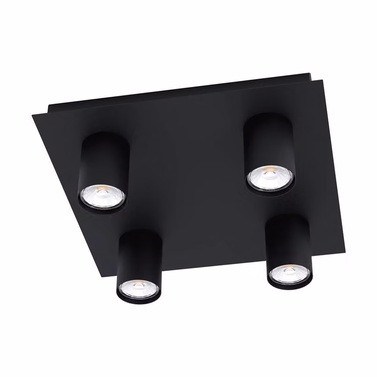 EGLO VALCASOTTO, 4 lampadine, LED, GU10, IP20, nero