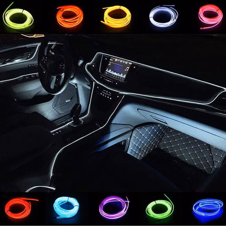 Cavo flessibile bianco da 5 metri, impermeabile, per luci al neon, diametro 2,3 mm