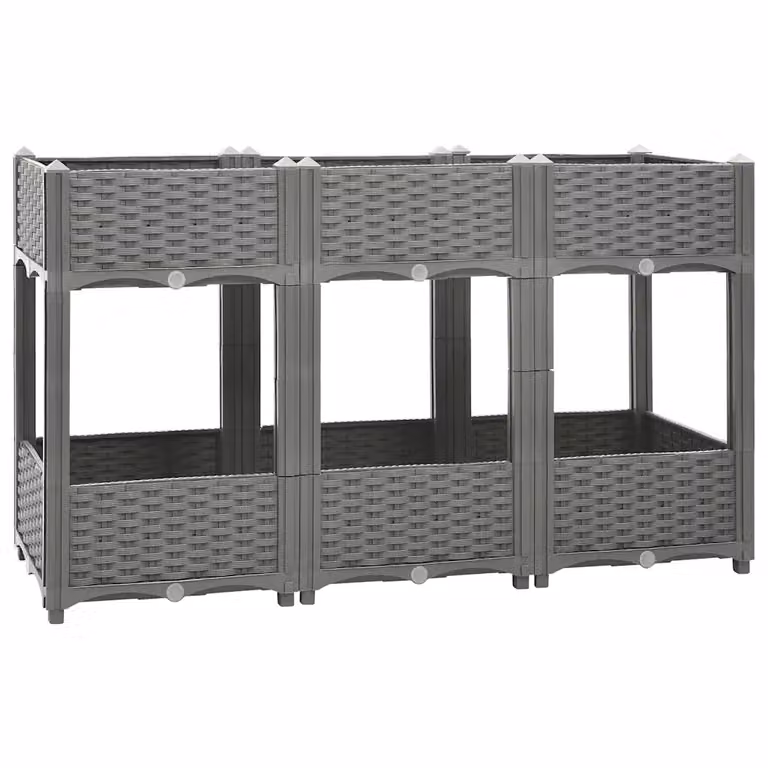 vidaXL Fioriera Rialzata in WPC Grigia L/P/H: 120 x 40 x 71 cm