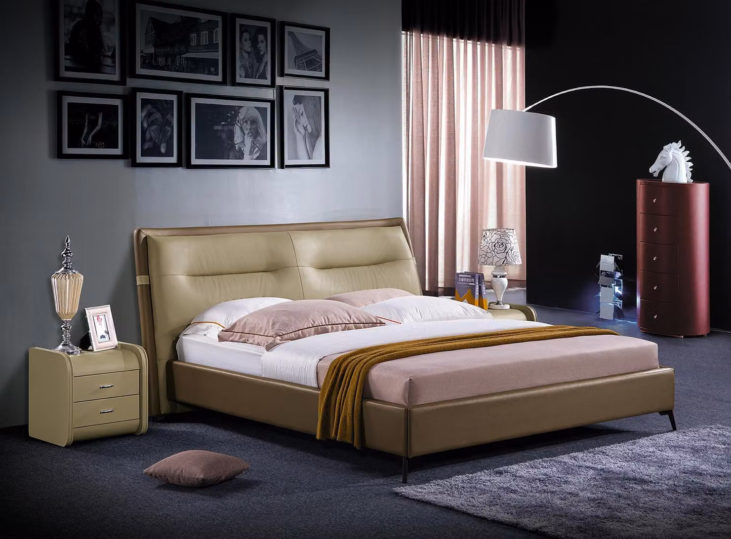 Doppelbett Schlafzimmer Betten Luxus Möbel Doppel Bett Hotel Einrichtung Braun