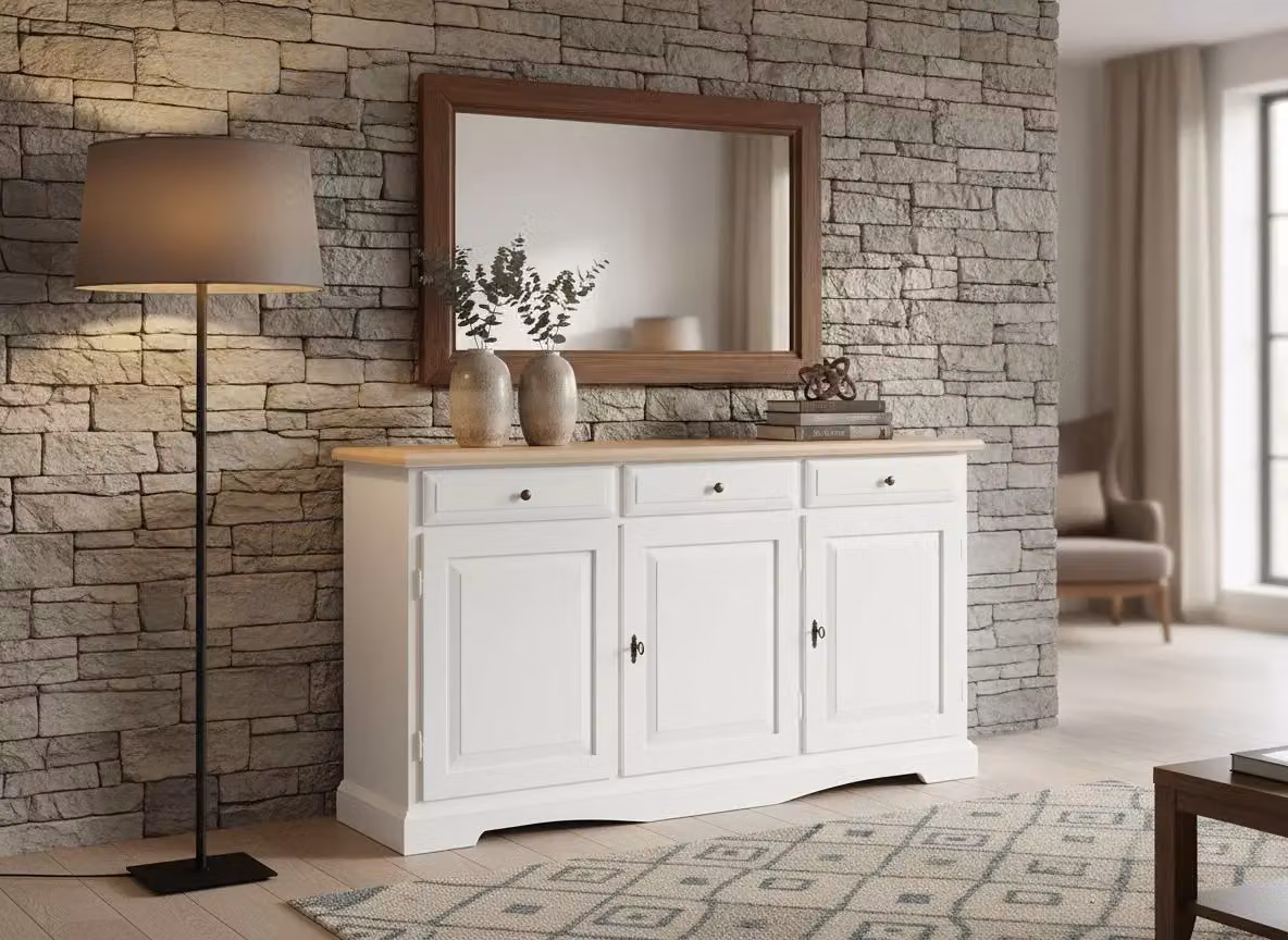 Madia credenza in legno laccato bianco opaco Mobili 2G L/P/H: 156 x 42 x 85 cm – 3