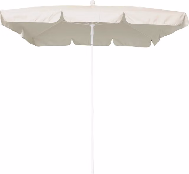 Ombrellone Maffei Art.113R ecru con telaio in acciaio bianco e copertura in poliestere, L: 185 cm, P: 125 cm, H: 230 cm