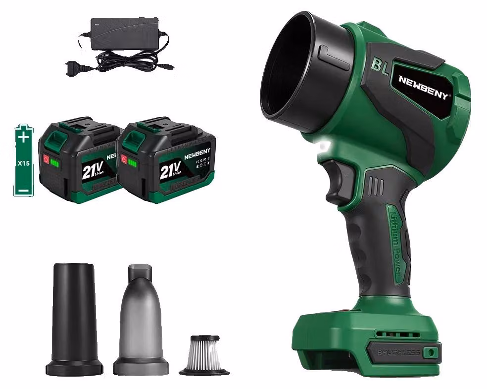 Soffiante turbo, potenza di 3000W, velocità del vento di 650 m/s, 2 batterie da 4,5 Ah