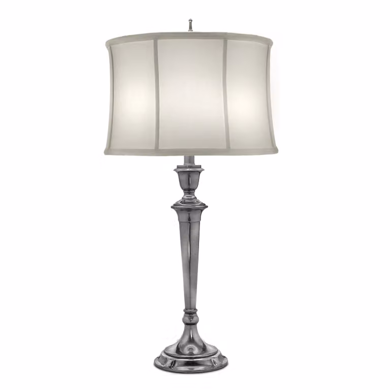 Lampada da tavolo vintage Syracuse, nichel anticato, 1xE27x60W, metallo, dimensioni: 78,7x40,6x40,6 cm, IP20, Stiffel