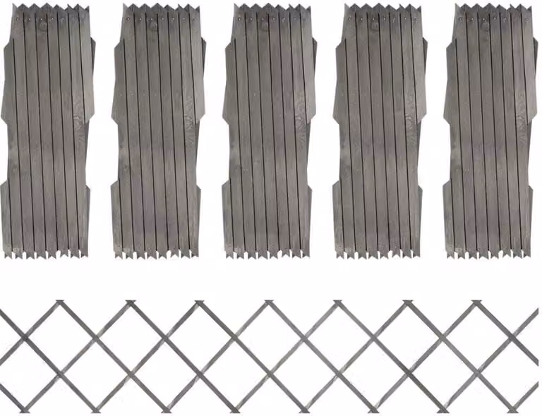 Maison Exclusive - Recinzioni a traliccio, 5 pezzi, grigio, legno massello di abete, 180x30 cm