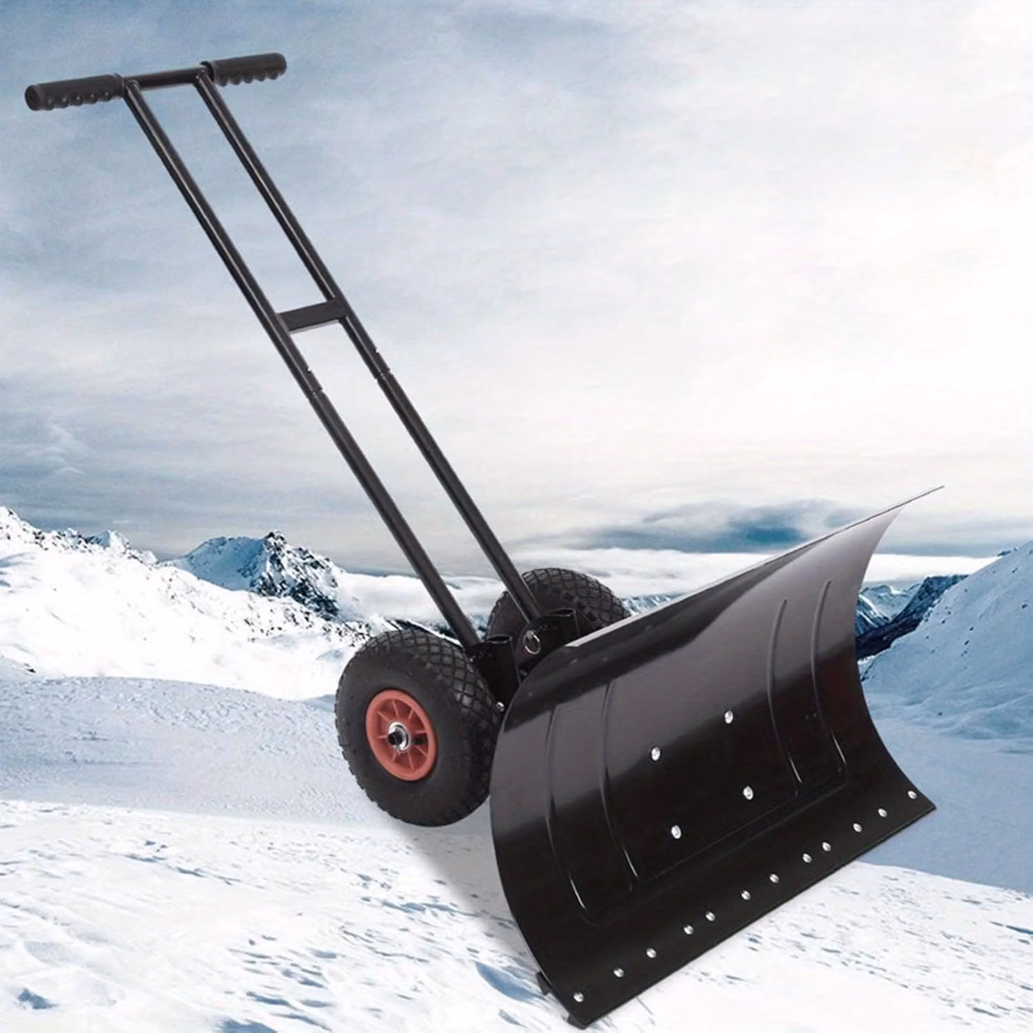 Spazzaneve - Pala neve - Spazzaneve - Spingi neve - Spazzaneve a spinta - Lama da neve extra larga, 74x42 cm