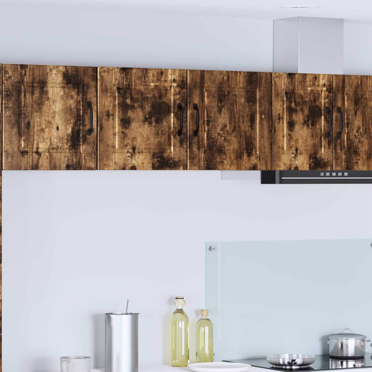 vidaXL Armadietto a muro PORTO in rovere fumé marrone, L 80 x P 31 x H 40 cm