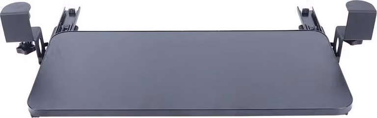 Cassetto estraibile per tastiera sotto la scrivania - Supporto per tastiera e mouse - Fissaggio a clip - Organizzatore per scrivania - Salvaspazio - Regolabile - Nero