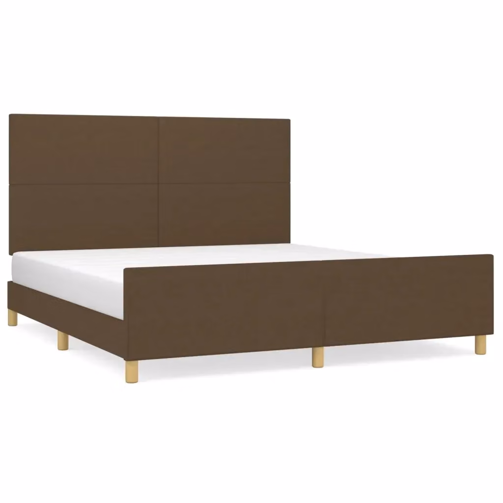 Giroletto vidaXL in legno di larice e tessuto marrone con doghe fisse L 180 x P 200 x H 128 cm – 2