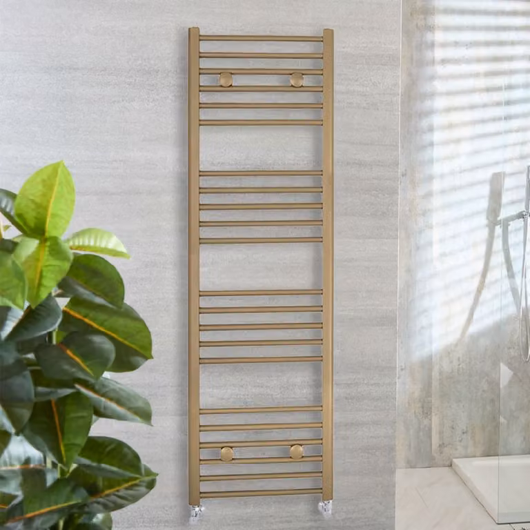 Scaldasalviette HudsonReed in acciaio inossidabile color oro, L: 50 cm, H: 160 cm