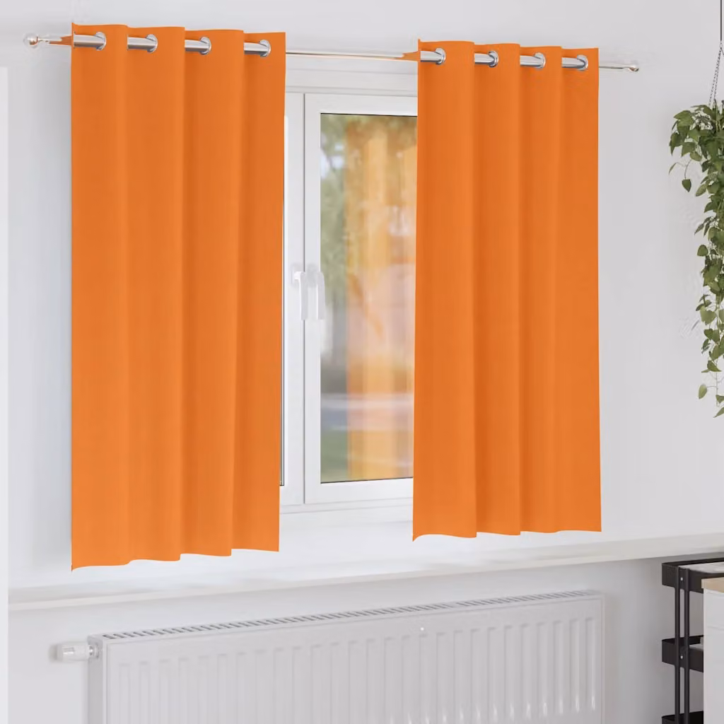 Set di 2 tende blackout vidaXL con anelli in poliestere, colore arancione, L: 140 cm x H: 175 cm