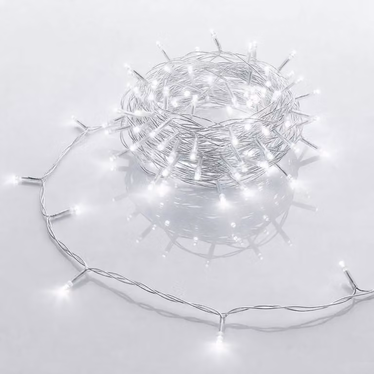 Luci di fata con 80 LED in bianco freddo con timer - 800 cm - Catena luminosa natalizia da tavolo per illuminazione interna
