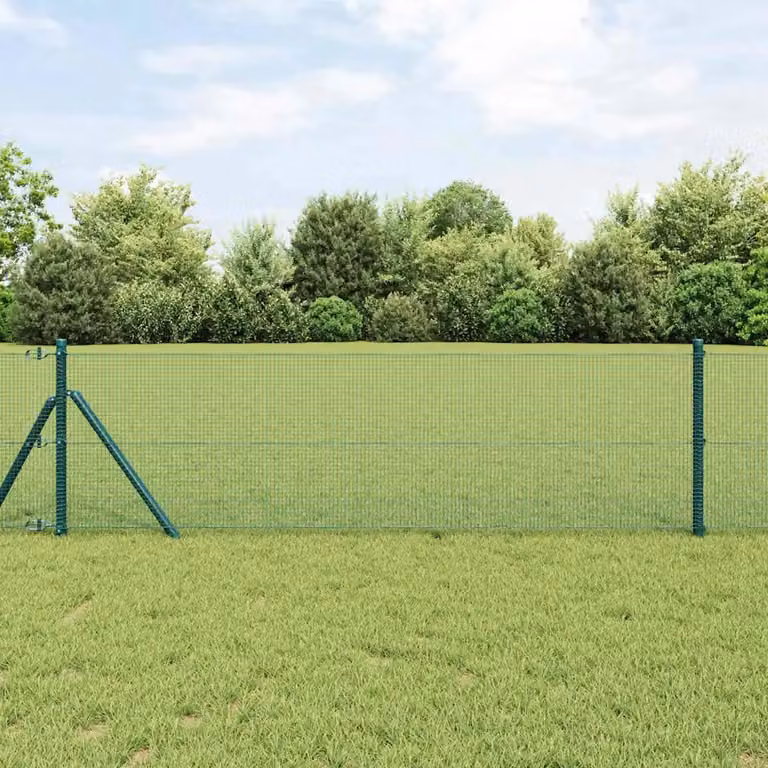 Recinzione in rete saldata vidaXL in acciaio rivestito in PVC, Verde, L: 10000 cm, H: 60 cm