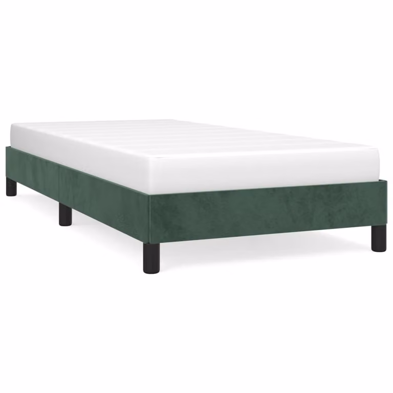 Giroletto senza Materasso Verde Scuro 100x200 cm in Velluto