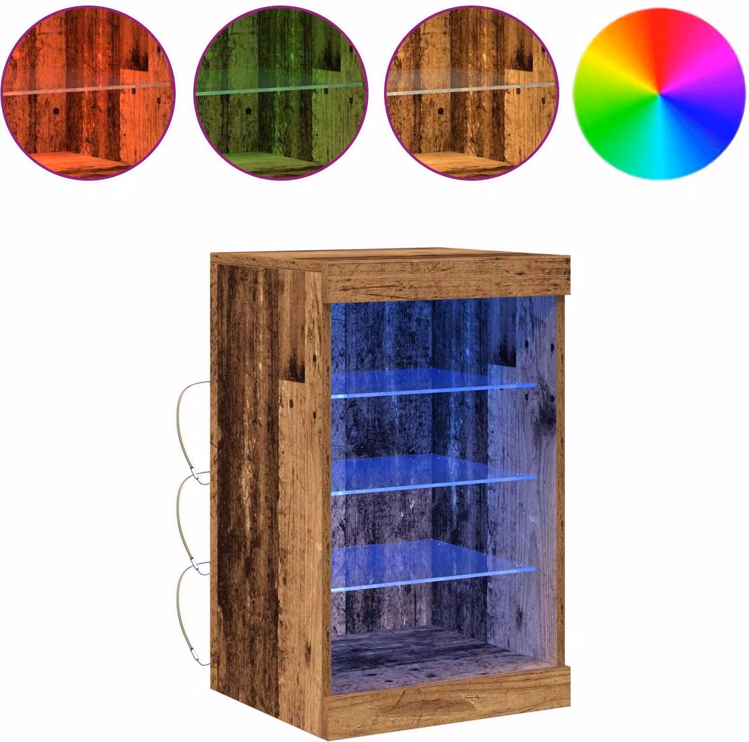 Madia LED Legno vecchio 41 x 37 x 67 cm Legno multistrato