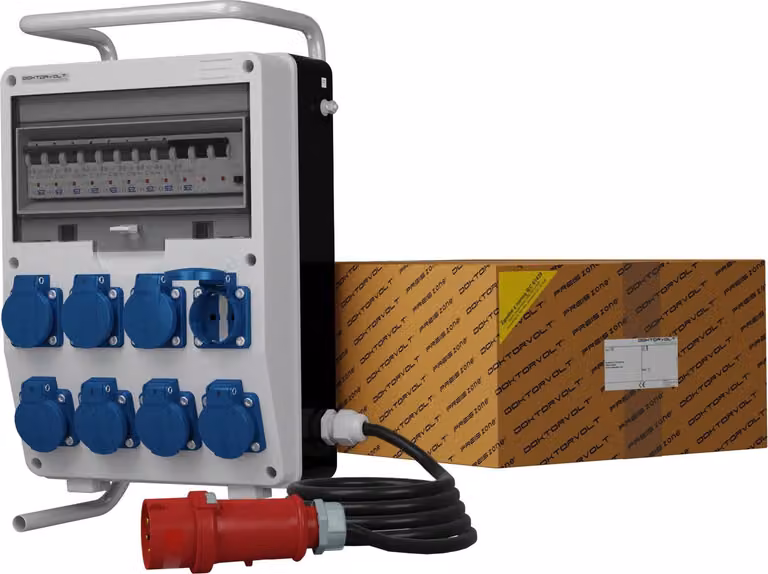 Distributore di potenza TD-S/FI 8x230V cavo 5x4mm2 SKHU rack Doktorvolt® 0342