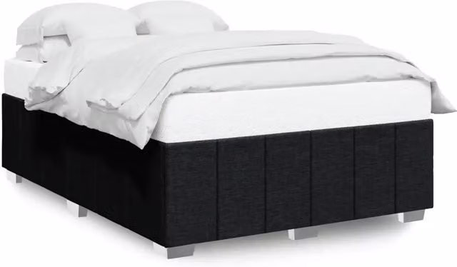 Letto matrimoniale | Letto per adulti | Giroletto senza Materasso Nero 140x190 cm in Tessuto