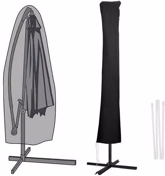 Copertura per ombrellone da 190 cm con asta – Copertura impermeabile con cerniera per ombrelloni con diametro da 1 a 3 m, resistente ai raggi UV