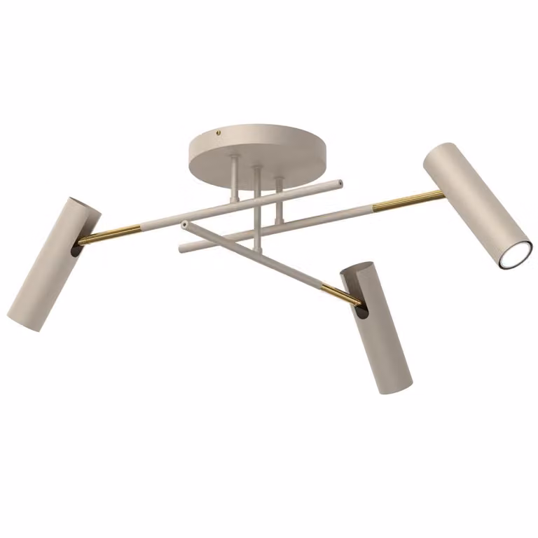 Lampada a sospensione Axion color crema-oro lucido, 3xGU10x8W, metallo, dimensioni: 24x89x89 cm, IP20, Luminex