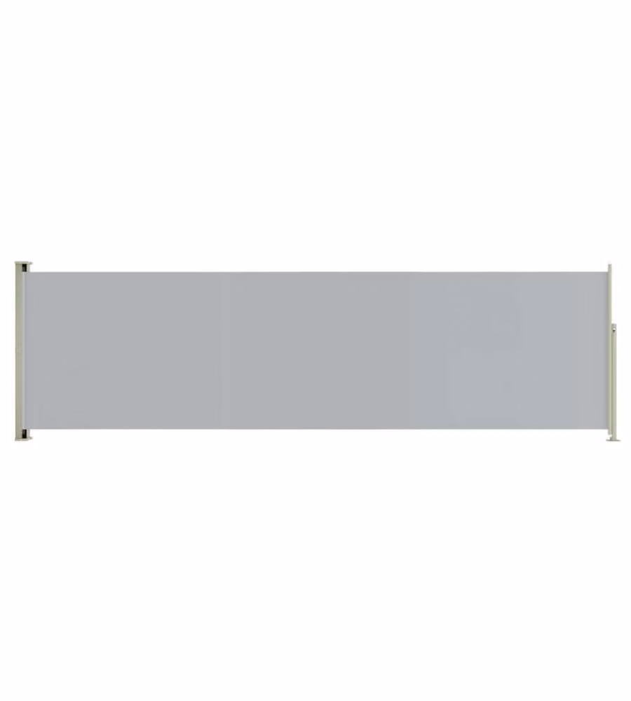 vidaXL Tenda da Sole Laterale Retrattile per Patio in Poliestere e Acciaio, Grigia, L: 614 cm, H: 180 cm – 2