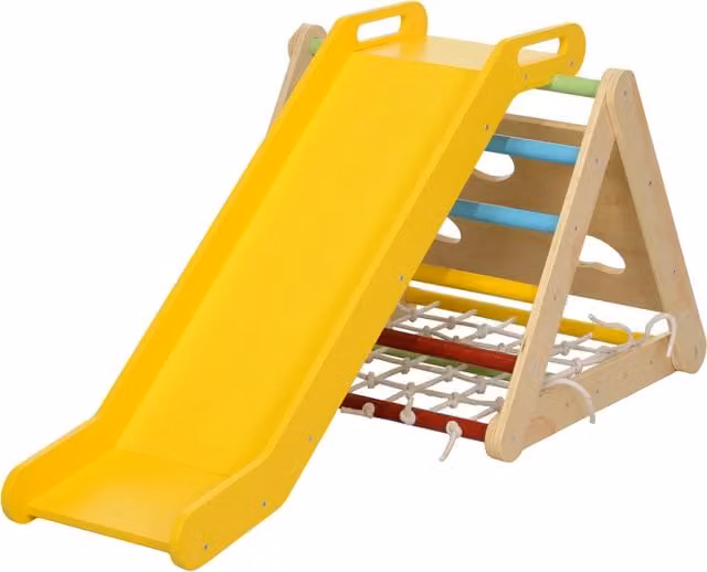 AIYAPLAY Gioco di Arrampicata Montessori 5 in 1 per Bambini in Legno Multicolore L/P/H: 119 x 63 x 61 cm