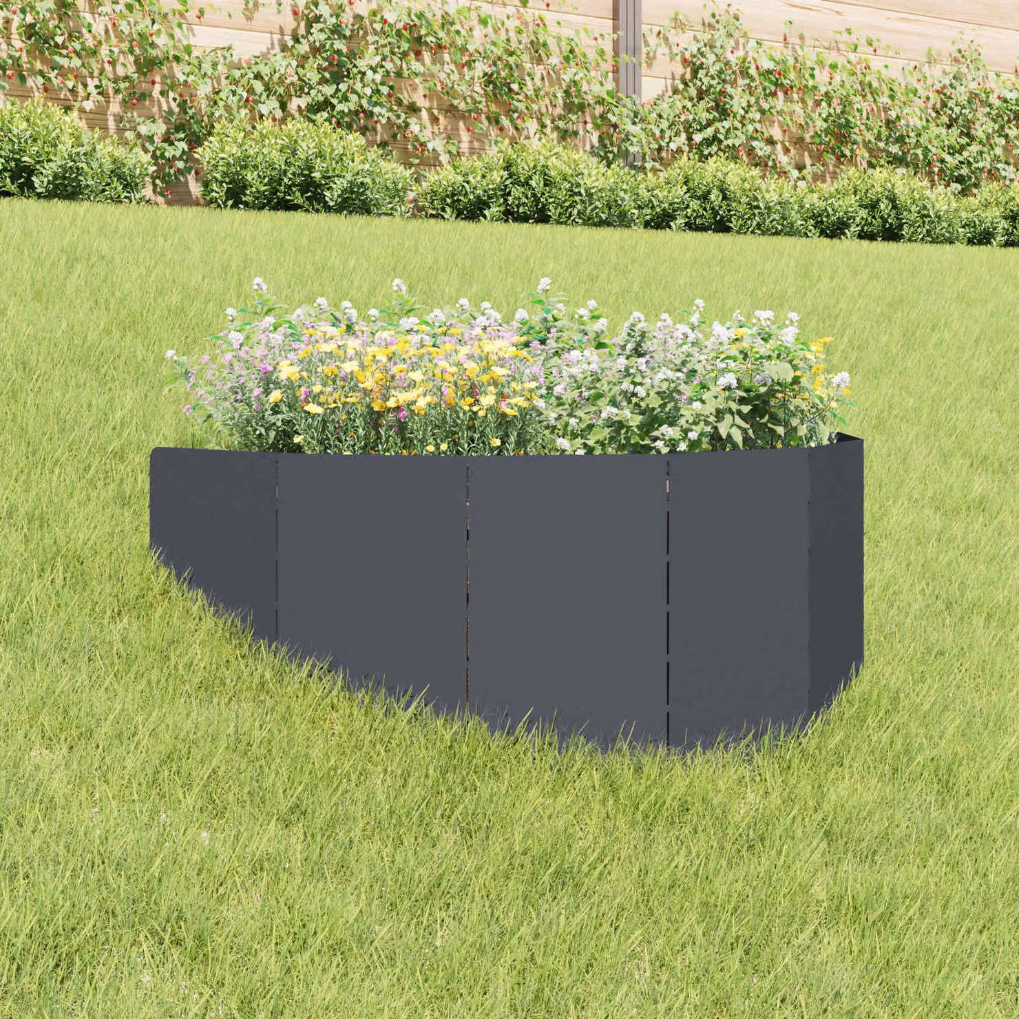 Bordura per prato vidaXL in acciaio colore antracite 100 x 45 cm