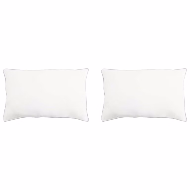 Set di 2 cuscini vidaXL in microfibra traspirante, colore bianco, L 80 x P 40 cm