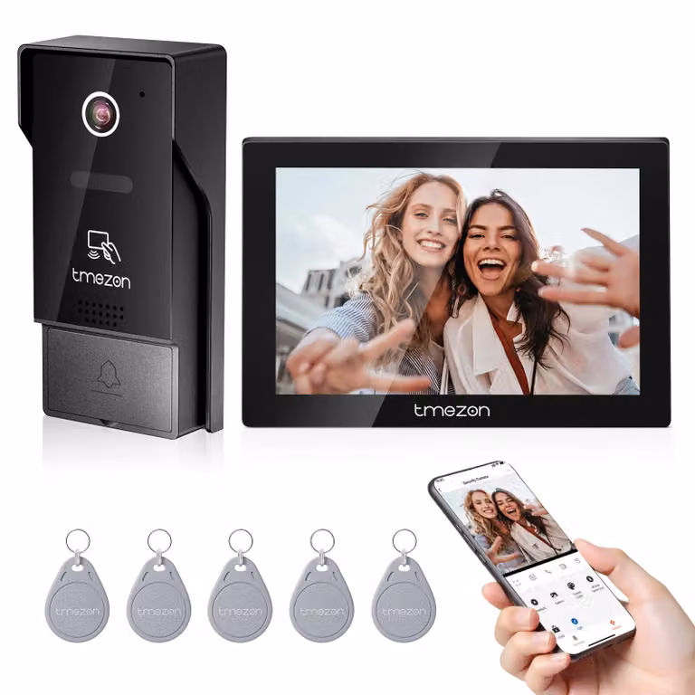 Videocitofono con schermo touchscreen da 7 pollici, telecamera HD 1080P, sistema cablato e resistente all'acqua