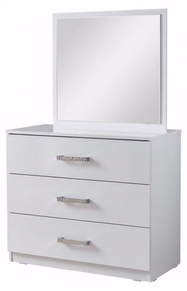 Comò da trucco elegante dal design moderno, dotato di un comodo spazio contenitore