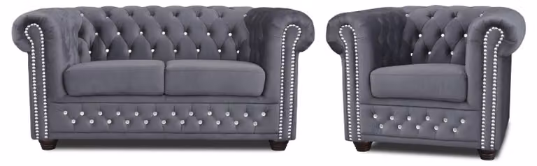 Chesterfield Sofagarnitur 2+1 Sitzer Design Couch Polster Sofa Garnitur Set