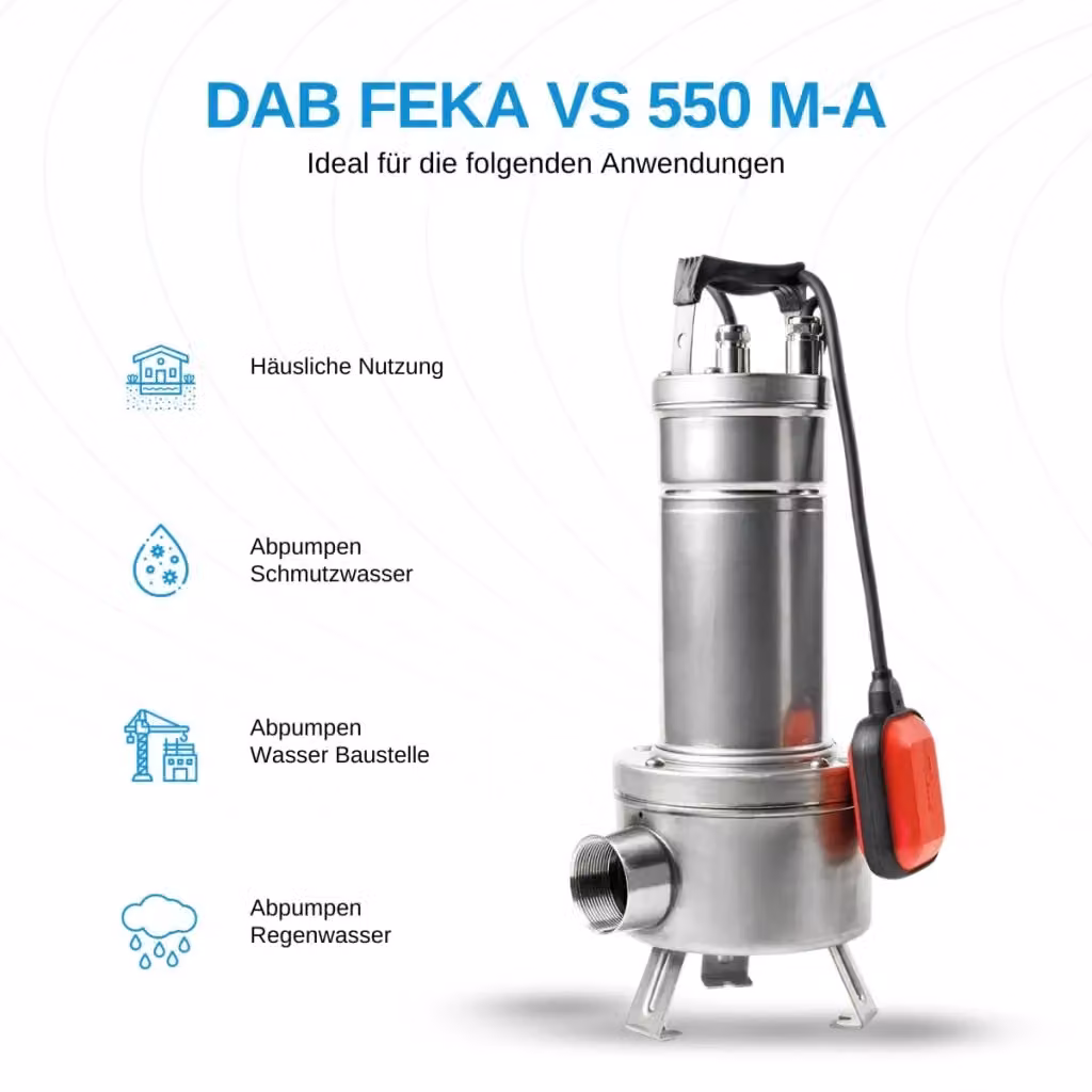 Elettropompa per acque sporche DAB VS 550 MA in acciaio inox color argento, 0,55 kW, 230V – 2