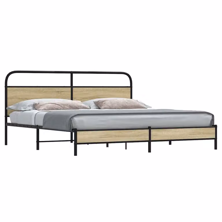 vidaXL Giroletto in Metallo Rovere Sonoma Marrone L/P/H: 207 x 187 x 100 cm