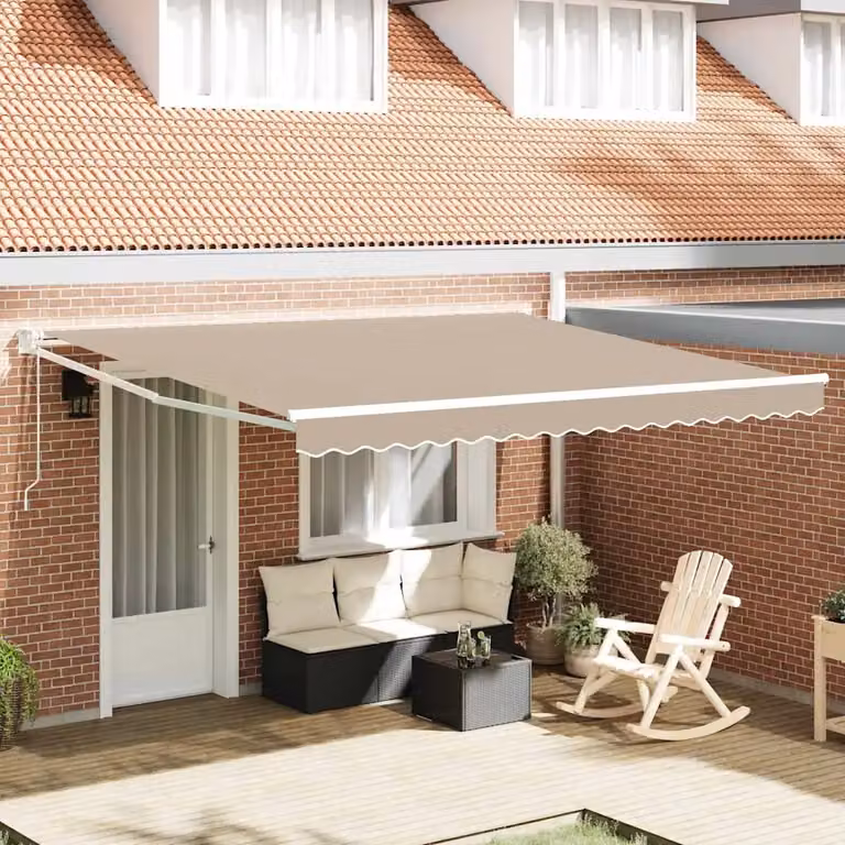 Tenda retrattile vidaXL beige in poliestere e metallo L 400 cm x P 300 cm