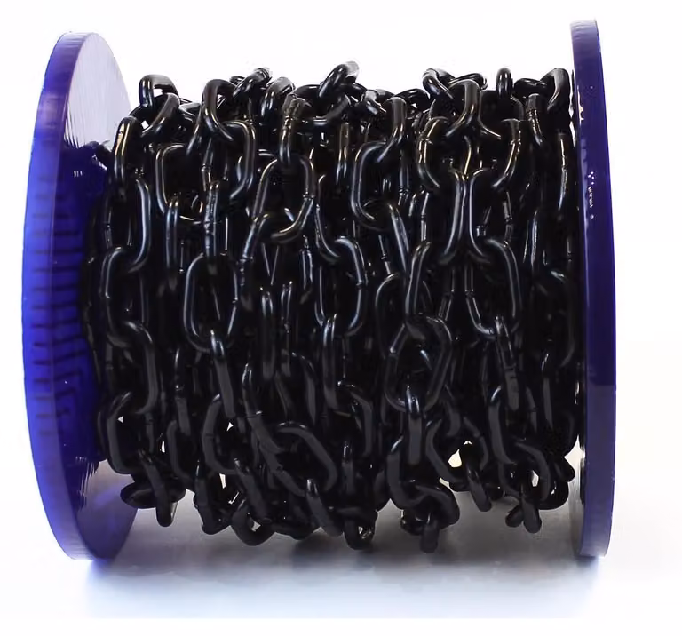 Catena in acciaio, 3 mm, colore nero intenso, 1 metro, catena di sicurezza