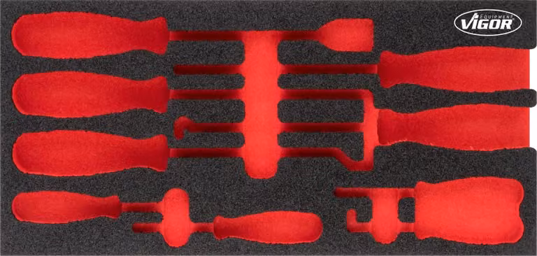 VIGOR Inserto in schiuma morbida vuoto V5070-L L x P x A: 393 mm x 188 mm x 35 mm