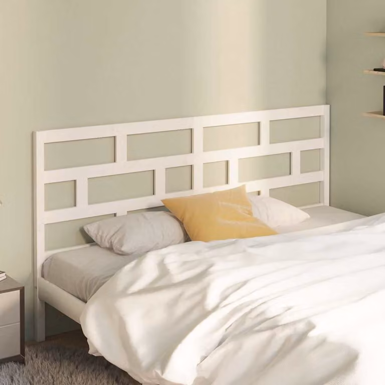 Testiera per Letto vidaXL in Legno Massello di Pino Bianco L: 186 cm, P: 4 cm, H: 100 cm