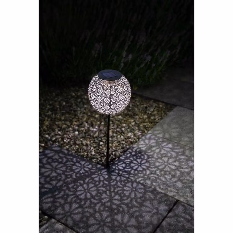 Decorazione in metallo ad energia solare - design retrò - GALIX - 1 LED bianco - 8 ore di illuminazione - 10 lumen