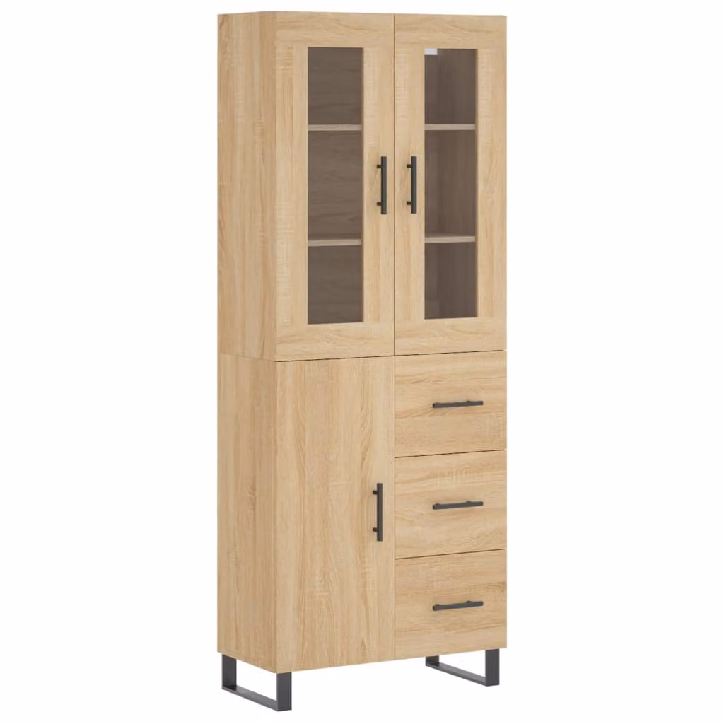 Credenza Rovere Sonoma 69,5x34x180 cm in Legno Multistrato