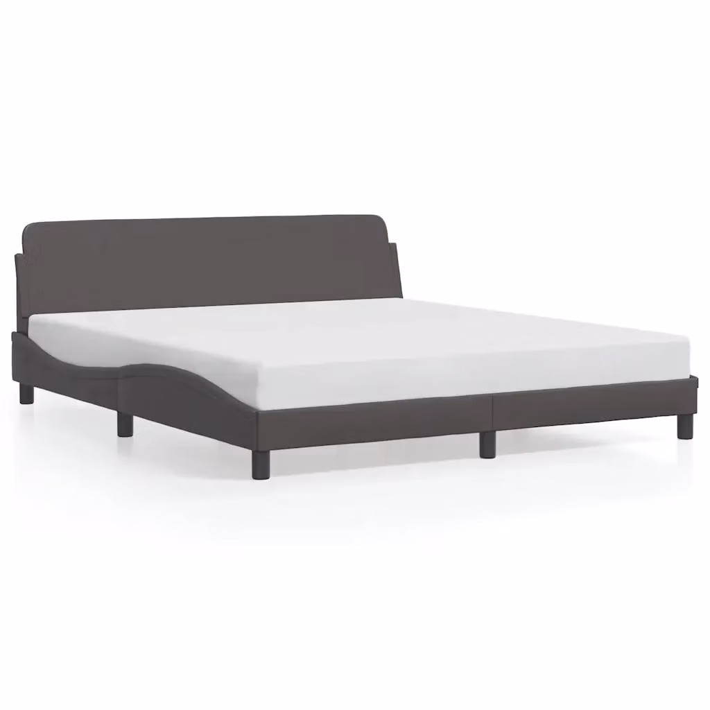 Letto con giroletto Dover vidaXL in similpelle grigia L/P: 180 x 200 cm – 2