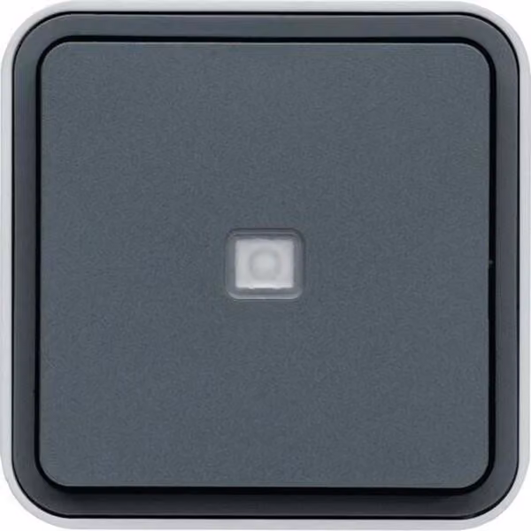 Interruttore a levetta Hager AP WNC002 illuminato W.1 IP55 grigio