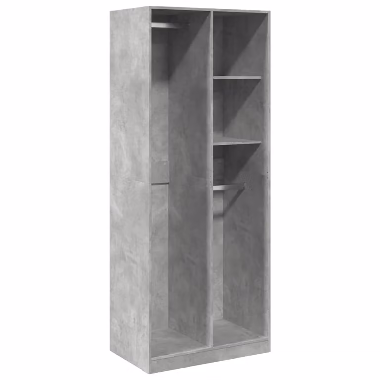Armadio Grigio Cemento 80x50x200 cm in Legno Multistrato