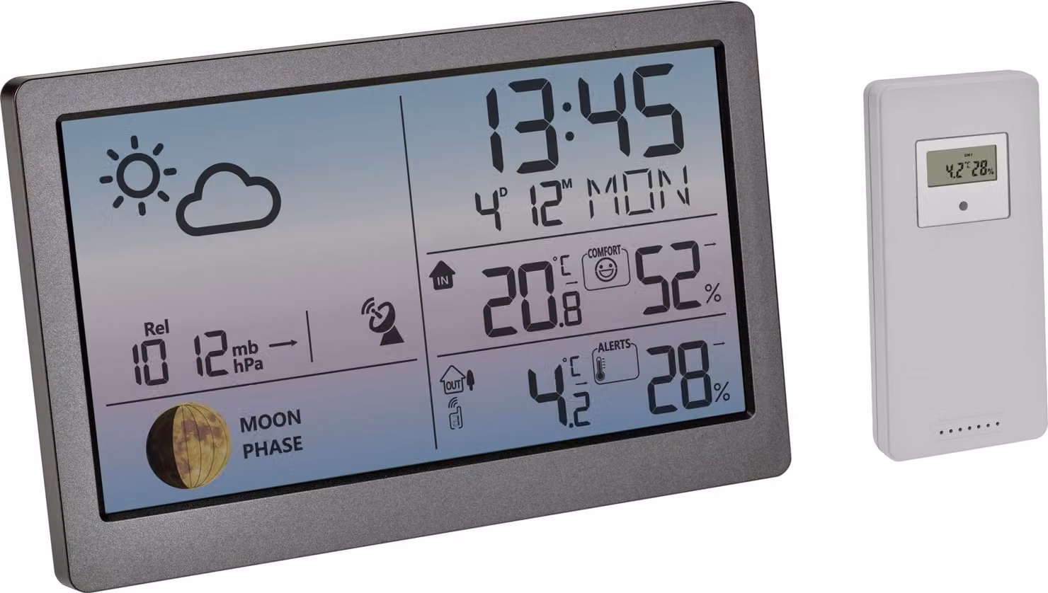 Stazione radio meteo TFA LUNA SKY, 35.1169.10, grigio